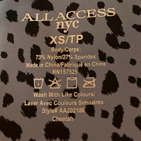 Bandier All Access Tempo Blue Cheeta Leopard Animal Print Sports Bra Crop Top XS - Picture 3 of 3